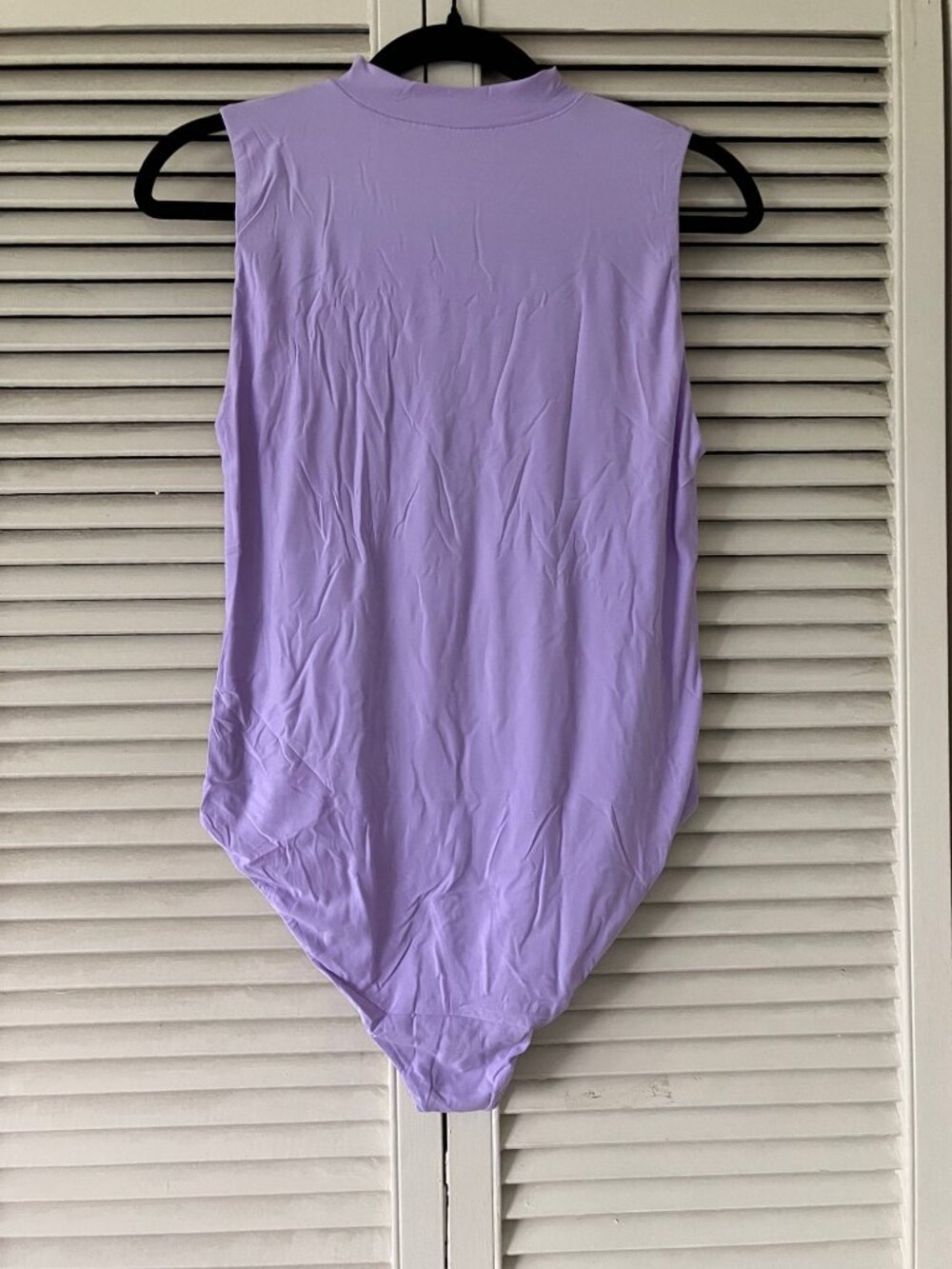 Smoothez by Aerie XL Light Purple Sleeveless Mock Turtleneck Bodysuit Snap Thong